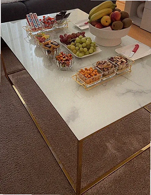Wohnzimmer Couchtisch modern Marmor optik