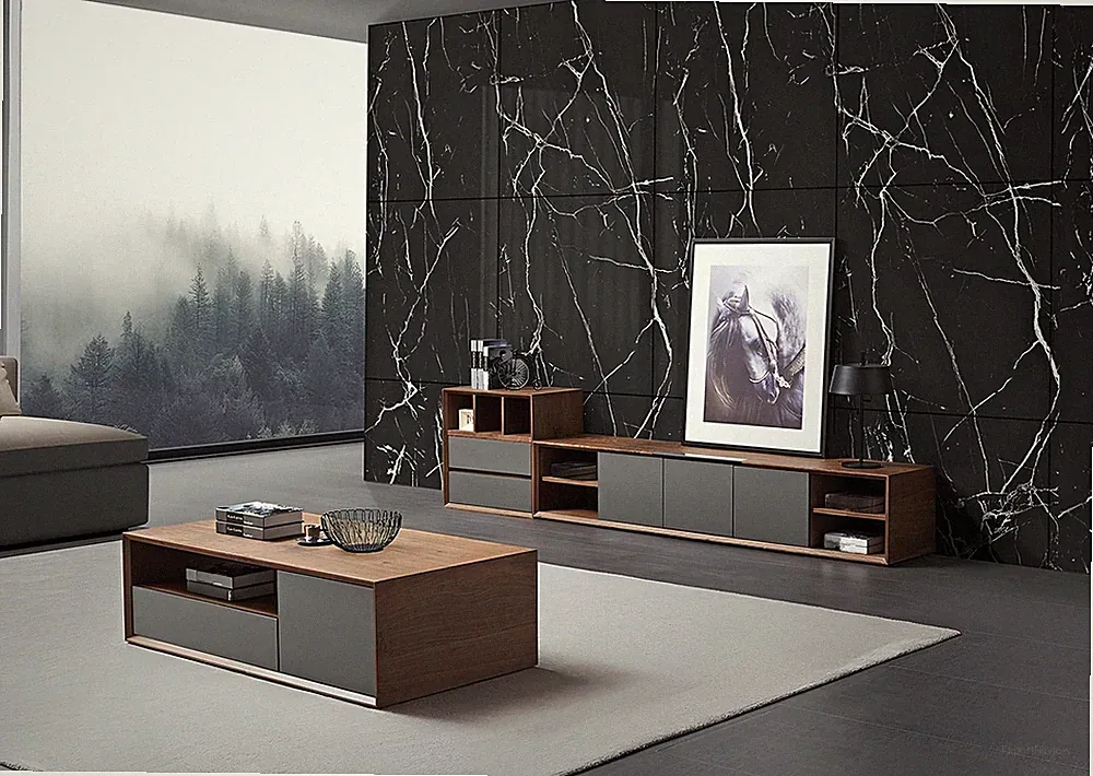 Wohnzimmer Komplett Set Kommode Sideboard RTV Schrank Wand Garnitur Couchtisch