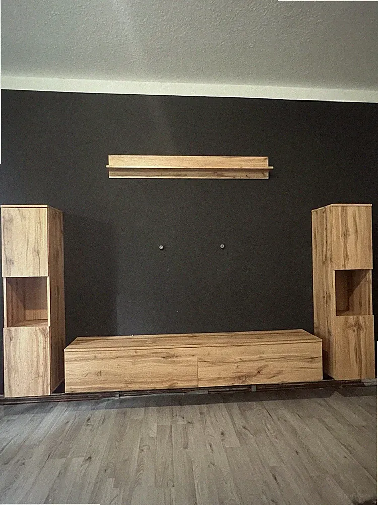 Wohnzimmer Schrankwand Komplett Set Holz Top Zustand Wie Neu