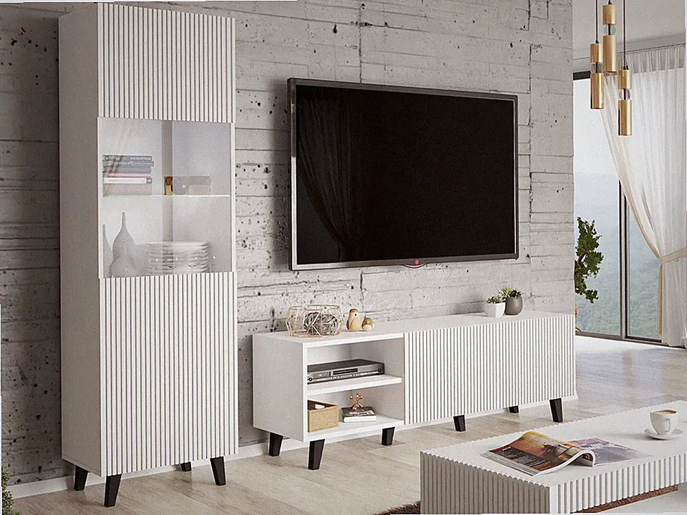 Wohnzimmer-Set Domikella 2 Schrankwand Wohnzimmermöbel Wohnzimmer Kollektion