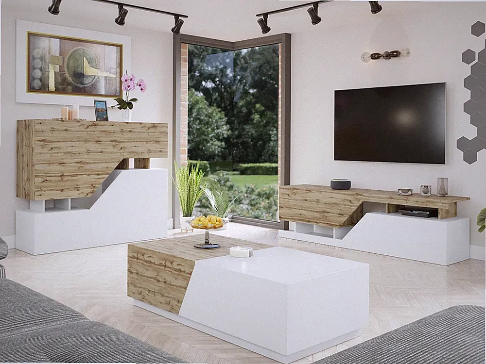 Wohnzimmer- set Martynika TV-Schrank Kommode Tisch Wohnmöbel Wohnzimmer M24