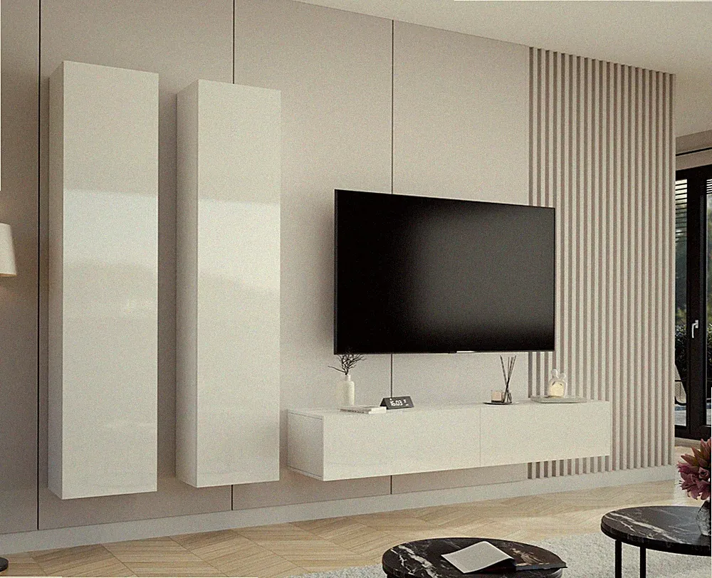 Wohnzimmer-Set Möbel Wohnwand Rack 04 ! Hochglanz Lowboard Anbauwand Komplett