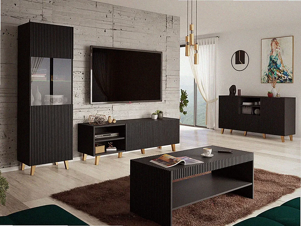 Wohnzimmer-Set Soneli 1 Wohnzimmermöbel Kollektion Wohnzimmer Schrankwand
