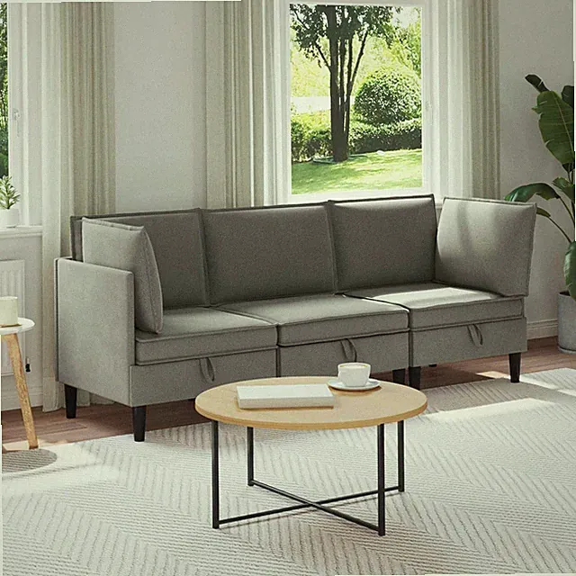 Wohnzimmergarnitur mit Kissen mit Speicher Stoff Moderne Möbel Elegante vidaXL