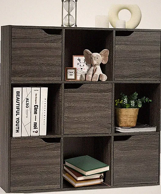 Wohnzimmerschrank Büroregal Aufbewahrung Bücherregal Würfelregal 9 Fächer