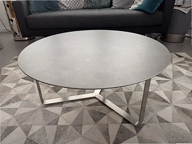 Wohnzimmertisch Sofatisch 80x39 cm Betonoptik Grau Alugestell