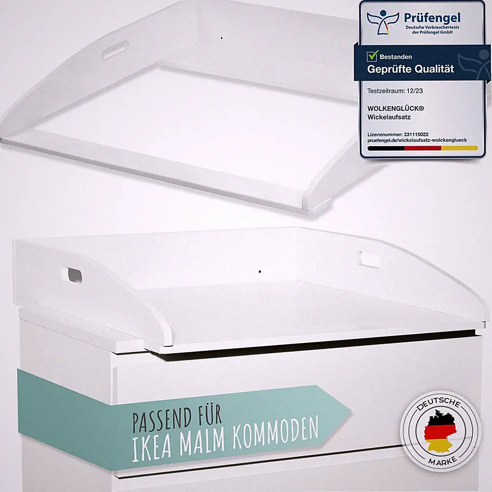 WOLKENGLÜCK® Wickelaufsatz Wickelkommode Wickeltisch Aufsatz für IKEA MALM