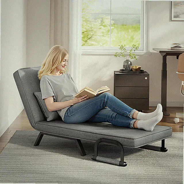 WOLTU 3-in-1 Schlafsessel mit Bettfunktion Gästebettfür Schlafsofa Dunkelgrau