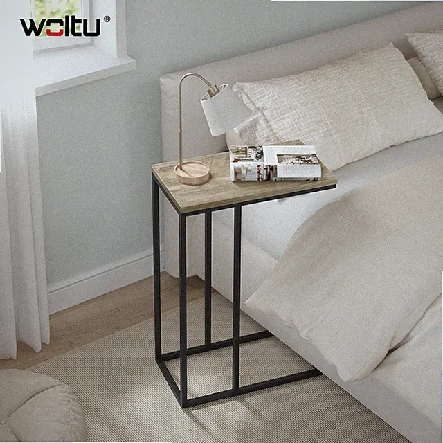 WOLTU Beistelltisch Couchtisch C-Form Sofatisch Wohnzimmertisch 25x45x63.5 cm