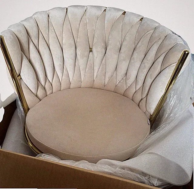 WOLTU Esszimmerstuhl 2er Set Drehstuhl Polsterstuhl Küchenstuhl Samt Beige NEU