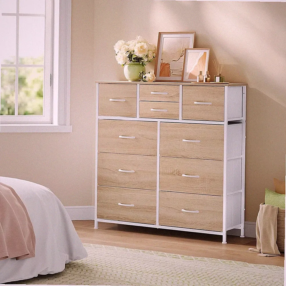WOLTU Kommode Anrichte mit 10 Schubladen Sideboard Kommodenschrank Holzwerkstoff