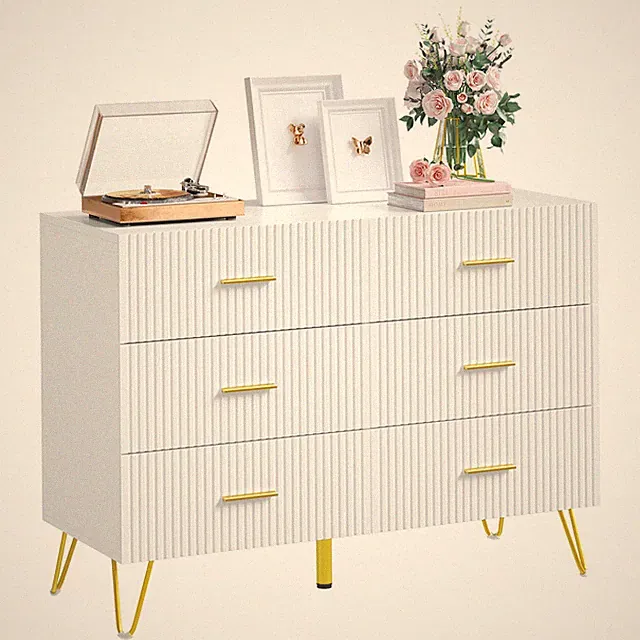 WOLTU Kommode mit 6 Schubladen Kommode Schlafzimmer Aufbewahrungskommode weiß