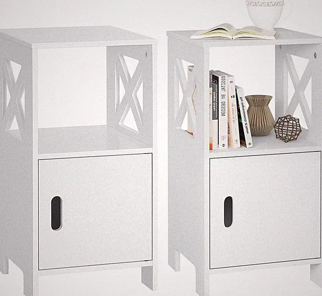 WOLTU Nachttisch Set Nachtschrank Beistelltisch Sofatisch weiß #2702
