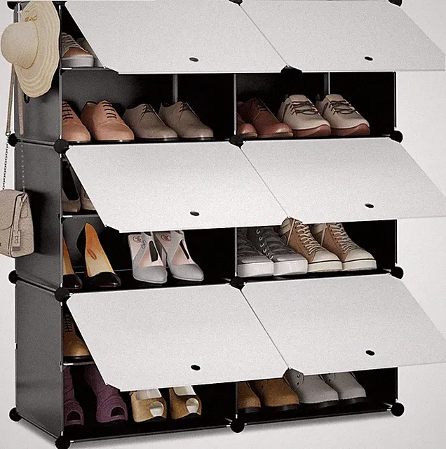 WOLTU Schuhregal mit 6 Fächern Schuhschrank Schuhaufbewahrung Schuh-Organizier