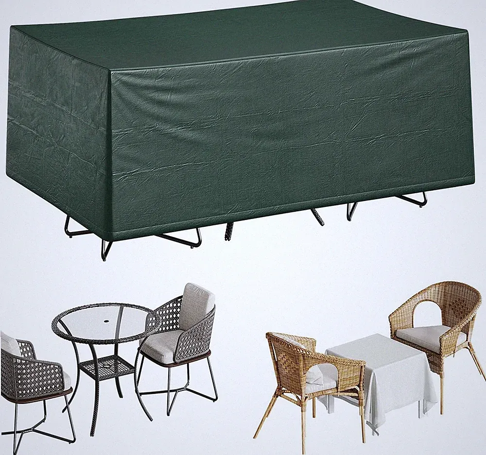 Woltu Schutzhülle Sitzgruppe Abdeckung Tisch Schutzhaube Gartenmöbel PE Plane