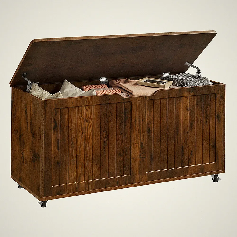 WOLTU Sitzbank mit Stauraum Deckel Rollen Aufbewahrungsbox für Schlafzimmer Flur