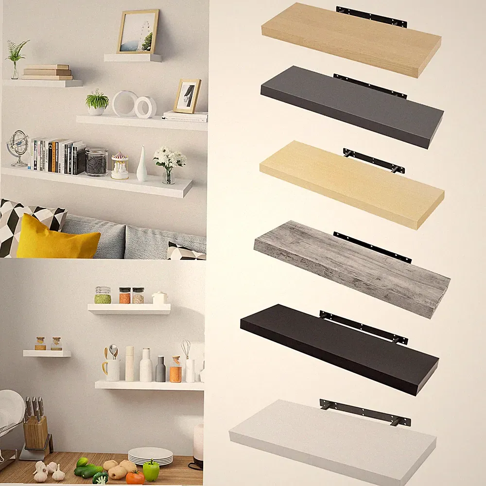 WOLTU Wandregal Wandboard Schweberegal Hängeregal Bücherregal Regal 25-120 cm