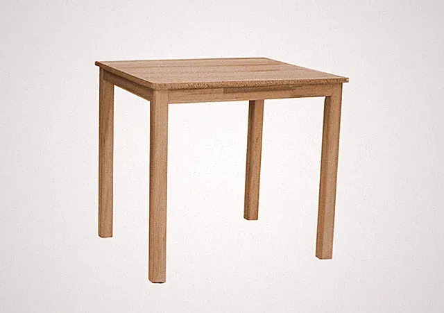 Woodroom Esstisch Kota Hevea massiv lackiert 70x70 cm