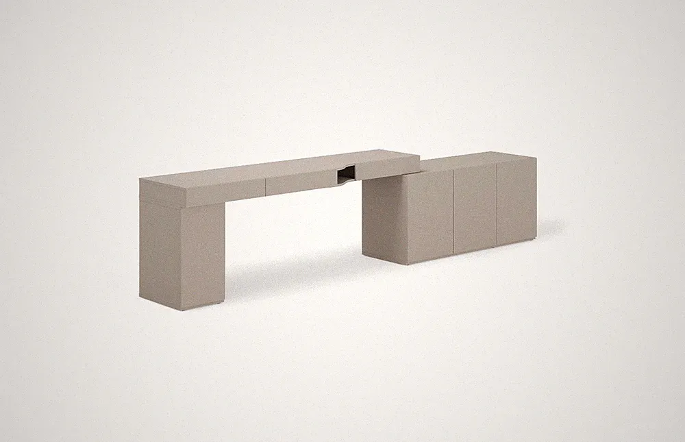WOOW SET-WOS6L Arbeitszimmer Set – Schreibtisch links + Kommode +Kontenerschrank