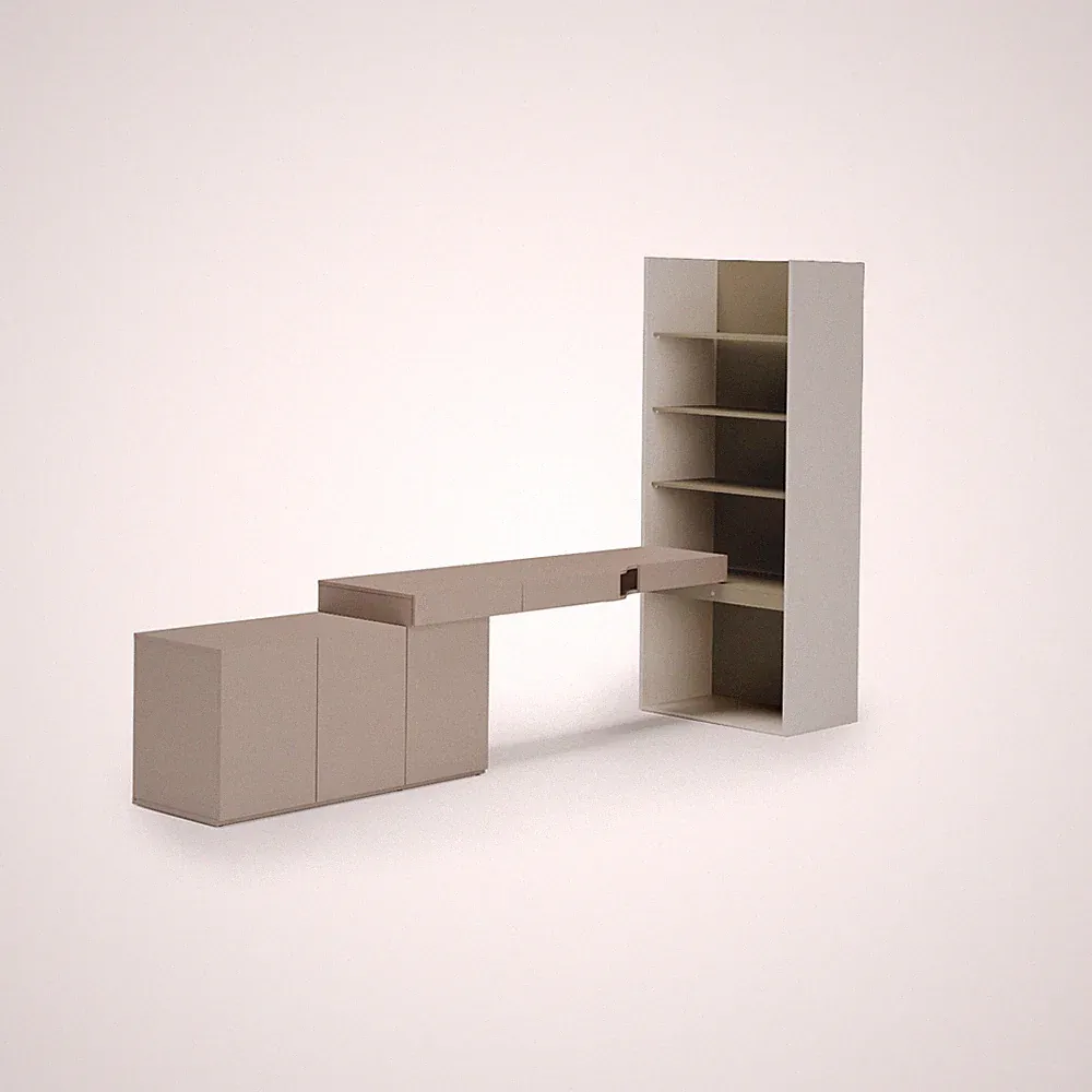 WOOW WOS8L Möbel Set – Schreibtisch 210 cm + Kommode + Regal Arbeitsplatz Set