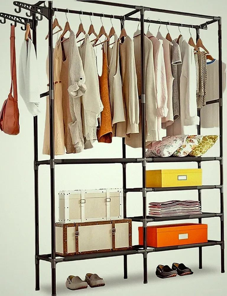 WOWZILLA Offenes Kleiderschrank, Freistehendes Garderobenregal, Garderobe Regal