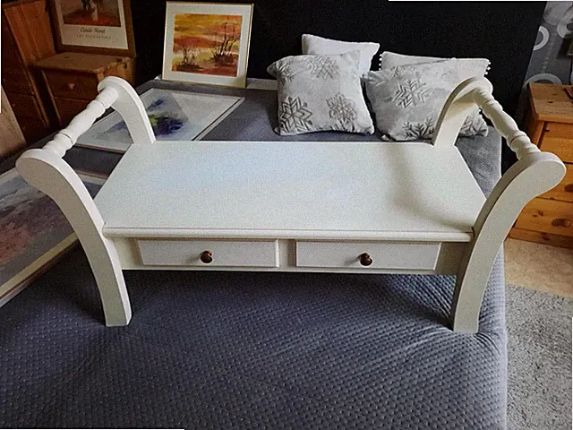 Wunderschöne weiße Vintage Holz-Bank 🌺 Must have!