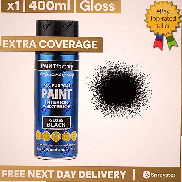 x1 400ml Allzweck Schwarz Glanz Aerosol Spraydose Haushalt Auto Holz etc