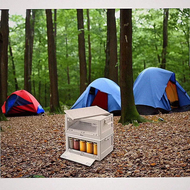 Xcase 2er-Set faltbare Aufbewahrungsboxen mit Deckel, je 45 Liter, weiß