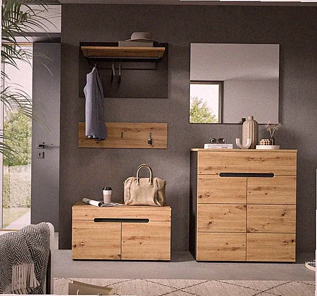 xonox 4-tlg. Garderobenkombination Garderobenmöbel - Garderobe Canu - 175x180x37