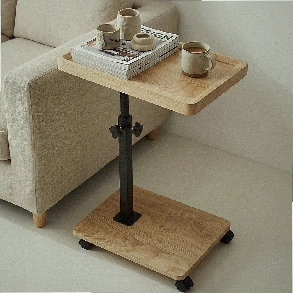 XUDREZ verstellbarer Beistelltisch, C-Form 40 cm x 30 x 45 cm, 973460 - Holz