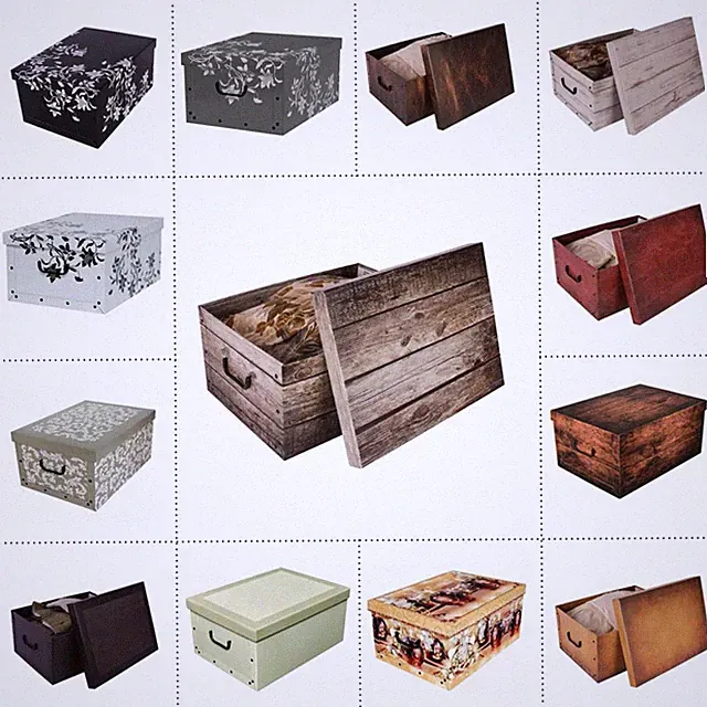 XXL Dekokarton Geschenkkarton Karton Box Stapelbox Lagerbox Kiste 40 Liter TOP