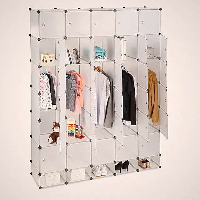 Xxl kleiderschrank Steckschrank Kunststoffregal Wäscheaufbewahrung 25 Fächer
