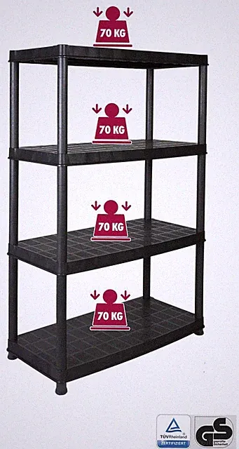 XXL Schwerlastregal Kunststoffregal Regal Kellerregal Steckregal 92 x 46 x 141