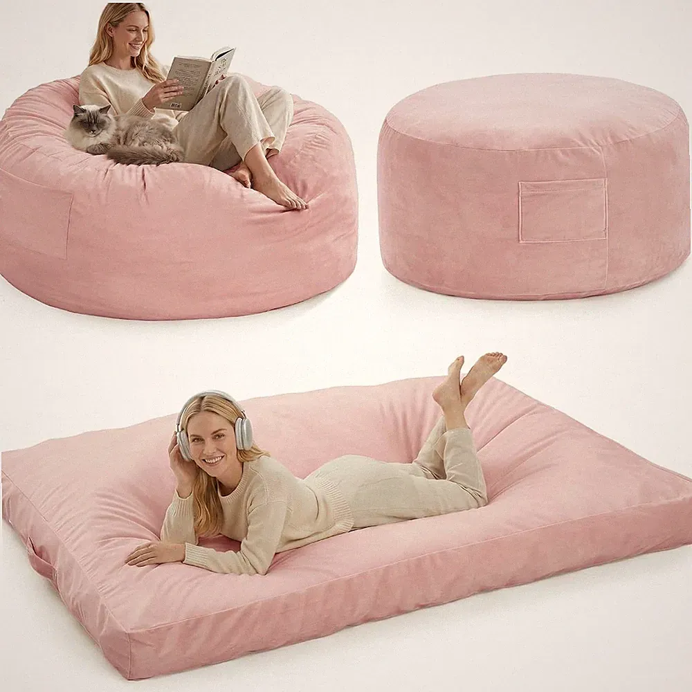 XXL Sitzsack Aus Cord Mit Abnehmbarem Bezug Und Weicher Füllung Für Wohnzimmer