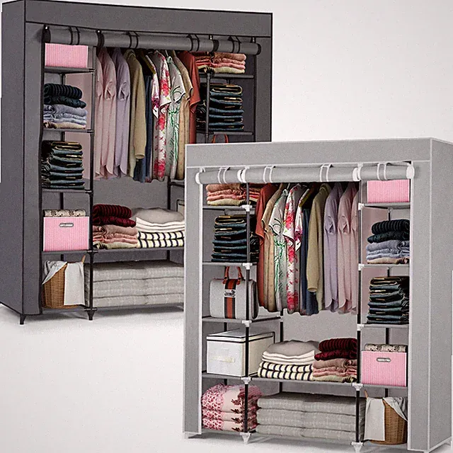 XXLTextil Kleiderschrank Stoffschrank Faltschrank Schrank Garderobe Massido
