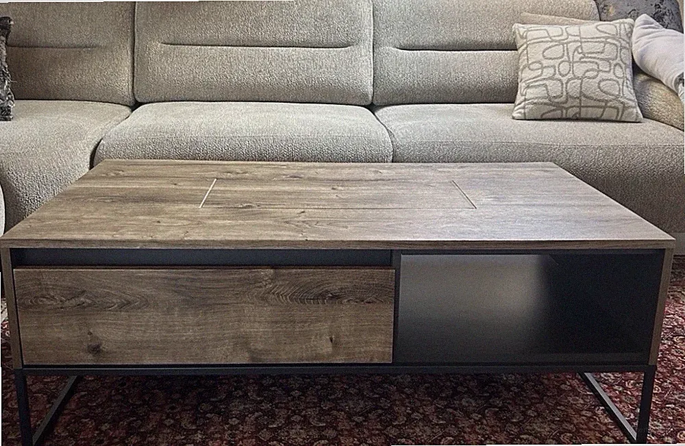 XXXLutz Couchtisch Holzwerkstoff Metall modern mit Stauraum 115x65x45 cm