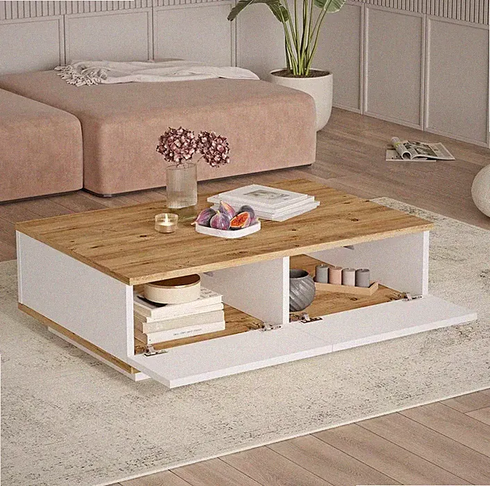 XXXLutz COUCHTISCH mit 2 Türen Holzfarben hell & Weiß NEU! Neupreis 139€