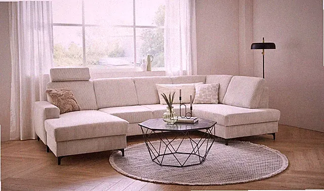 XXXLutz Wohnlandschaft U-Form beige Cord neuwertig