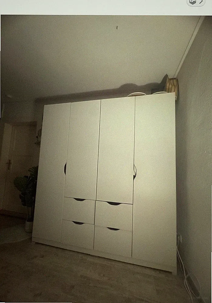 XXXLutz Xora Garderobenschrank Weiß 178x55x200 cm mit Stange, Boden, Schubl