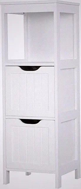 Yaheetech Badschrank, Badkommode, Lackiertes Badregal Weiß, Badezimmer Schrank M