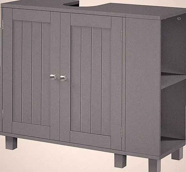 Yaheetech Waschbeckenunterschrank, Unterschrank, Badezimmerschrank Mit 2 Türen
