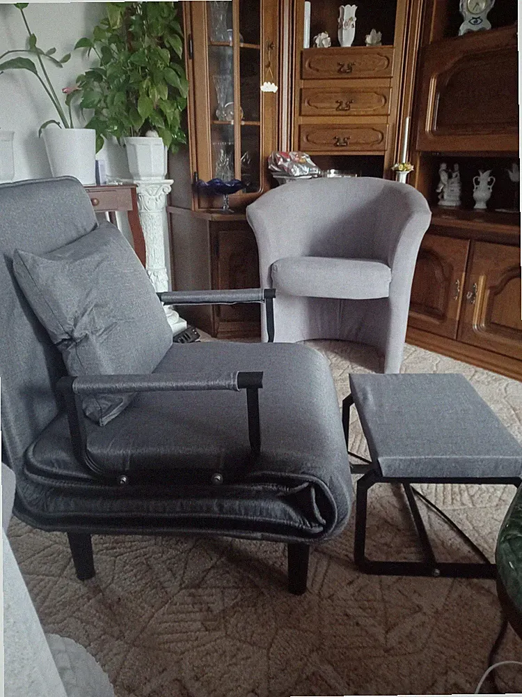Yisoam 3-in-1 Klappbett Schlafsessel Sofa/Stuhl/Bett grau 65x190 cm