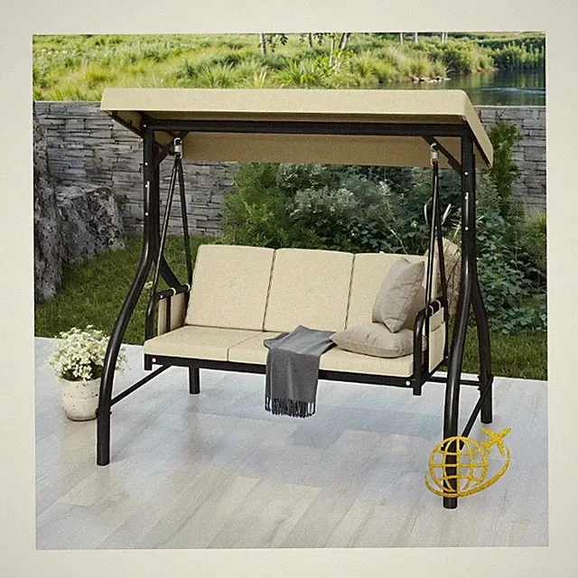 YITAHOME 3-Sitzer-Gartenschaukel verstellbarer Baldachin 160 cm