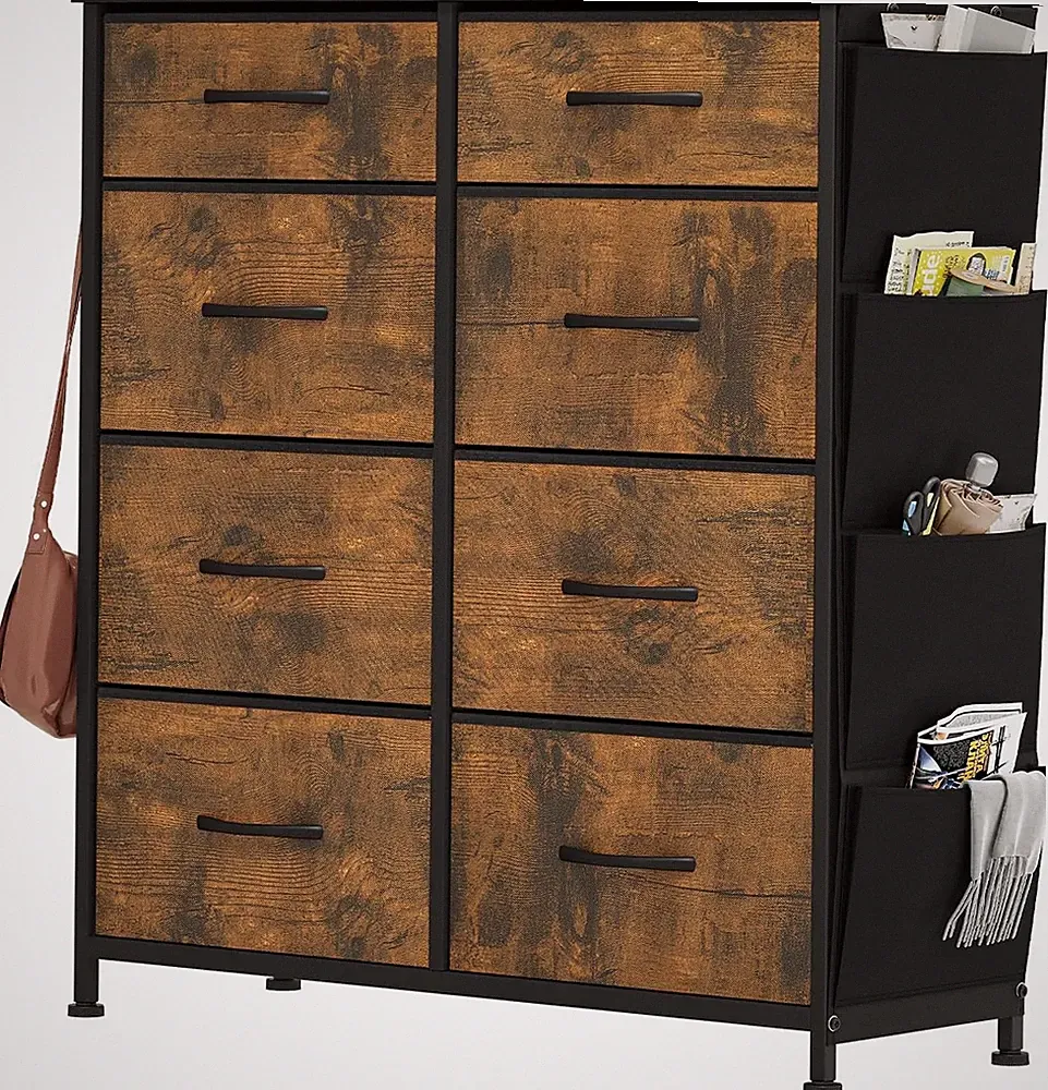YITAHOME Kommode, 8 Stoffschubladen mit Griffen, Aufbewahrungs-Schrank (Rotten)