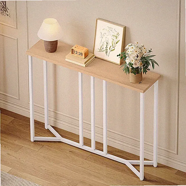 YITAHOME Konsolentisch Schmal, Console Table, 20 X 80 X 80 Cm, Konsolentisch Wei