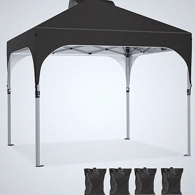 YITAHOME Pavillon 3x3 m, schwarz, zusammenklappbar, wasserdicht, Tragetasche