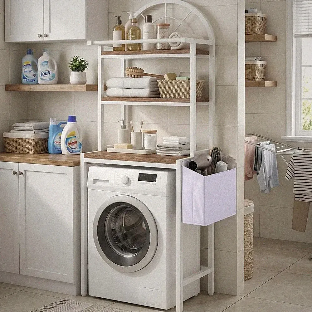 YITAHOME Regal Für Über Der Waschmaschine, Regal Für Über Der Toilette Mit 3 Abl