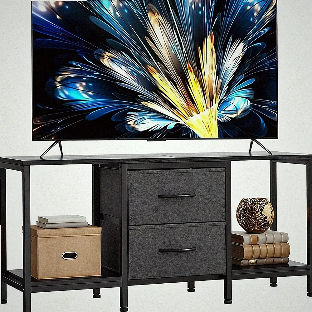 YITAHOME TV-Ständer mit 2 Schubladen aus Stoff, Kommode 110 x 30 x 50 cm