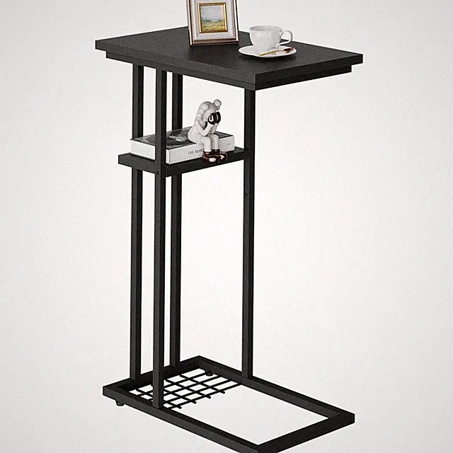YMYNY Beistelltisch Kaffeetisch C-Form, Eleganter Kleiner Sofatisch, Industri...
