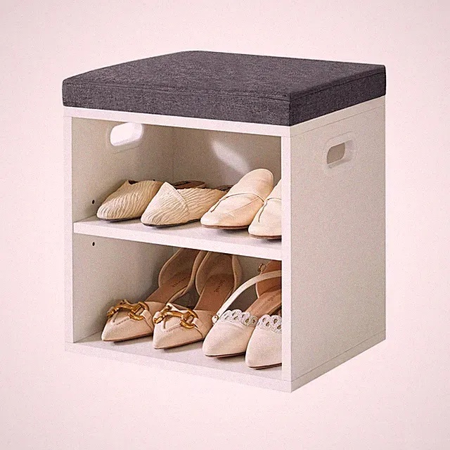 YMYNY Schuh Aufbewahrungsbank mit Sitzkissen, 2-Tier Schuh Rack mit gepolster...